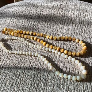Tiger eye and moonstone beaded  necklaces